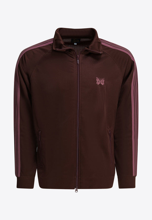 Needles Embroidered Logo Zip-Up Track Jacket Bordeaux RW314A-BROWN_0aded2ab-b476-461d-a1f9-f078450a0cbe