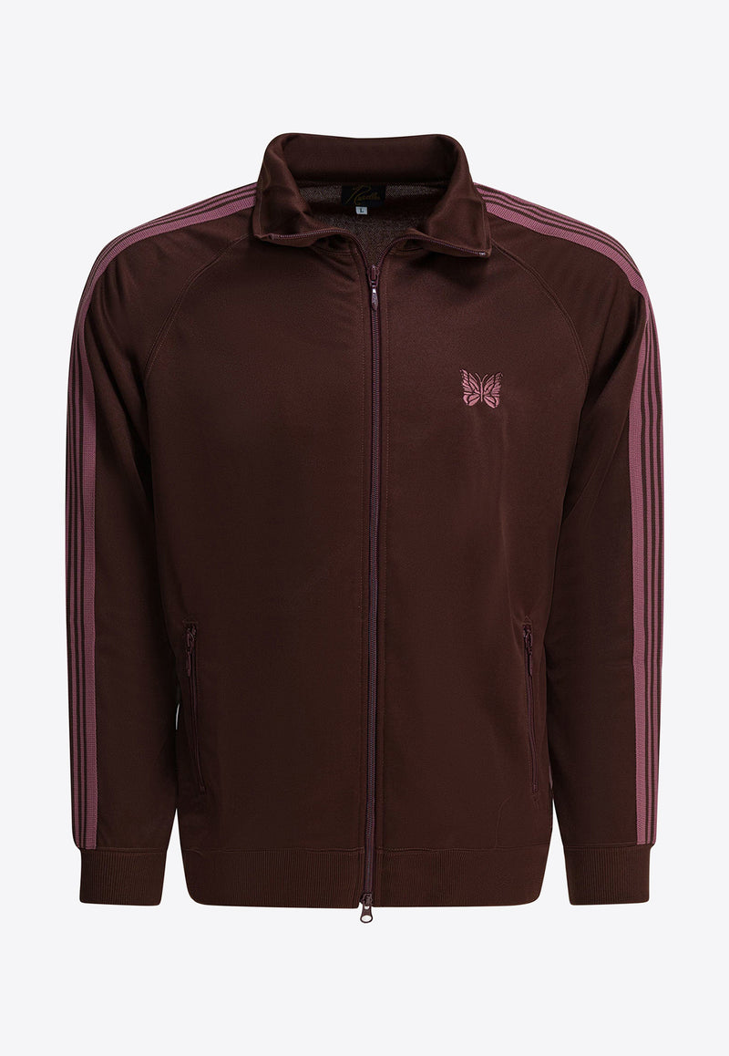 Needles Embroidered Logo Zip-Up Track Jacket Bordeaux RW314A-BROWN_0aded2ab-b476-461d-a1f9-f078450a0cbe