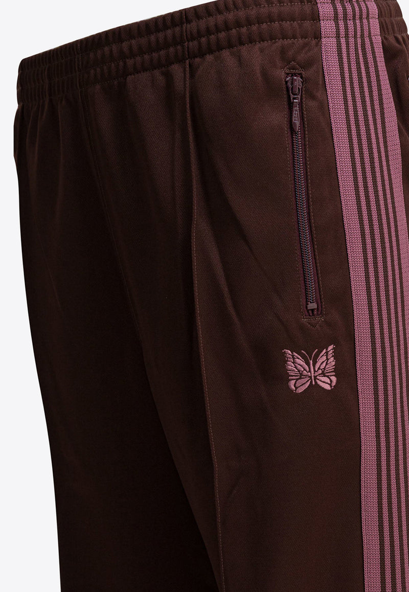 Needles Poly Smooth Logo Track Pants Bordeaux RW316A-BROWN_bdb7eb98-451b-401e-a7ef-f7da66f2ecef