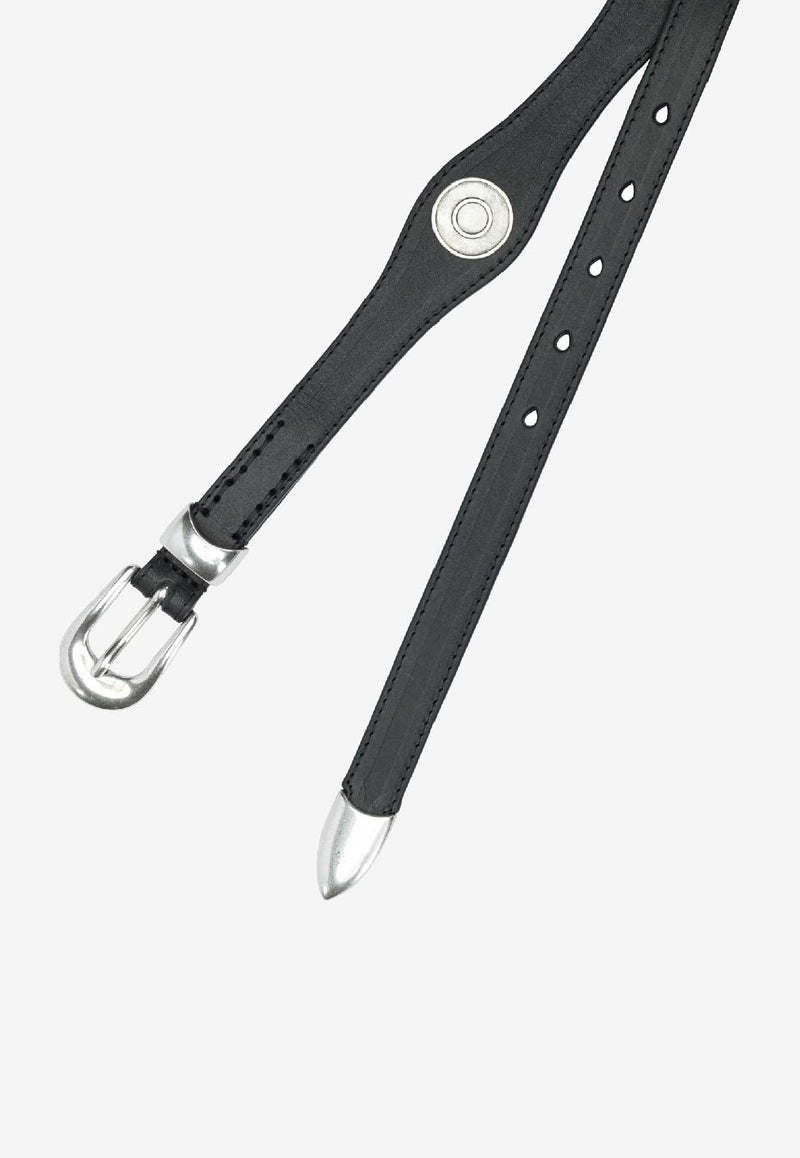 Our Legacy Wave Leather Belt  Black A4258WSSLOW BLACK ARID BULL HIDE_18af7e17-7bed-4808-b696-60cbc57cd825