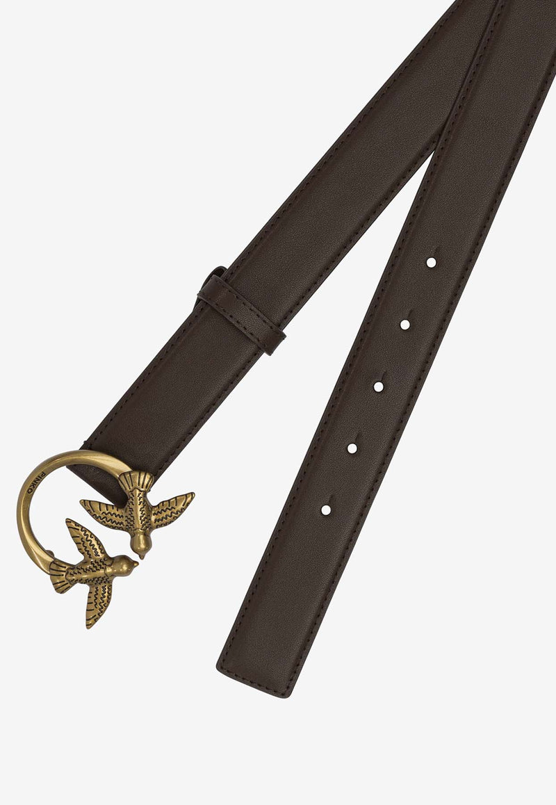 PINKO Logo Birds Plaque Leather Belt Brown 100125A0F1L74Q_46d2a23d-e7e1-4306-9bd7-2e5f1c6bffd6