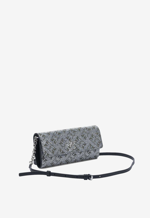PINKO Love Birds Embellished Clutch Silver 103765A20DZZFN_2eb64d34-26f5-46dd-8fee-a2e8112a13a5