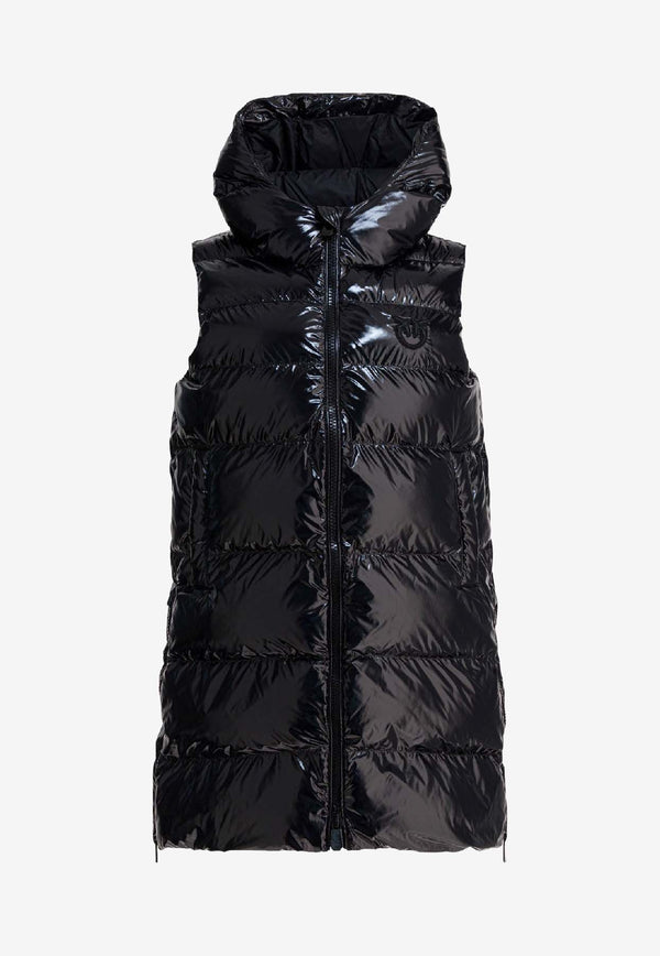 PINKO Glossy Padded Vest Black 103825A2P7Z99_67dadf62-703a-4100-ba70-c9e9deedabbf