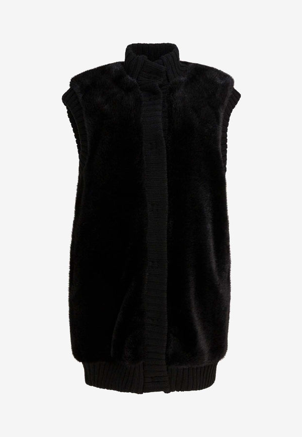 PINKO Faux Fur High-Neck Vest Black 105402A2PIZ99_1dfd1b4f-88dd-4026-8b6d-fccad3de247a
