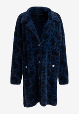 PINKO Monogram Jacquard Coat Blue 105415A2WYGG1_b9d8b6e7-58ad-4848-b0e7-1360492a96f0