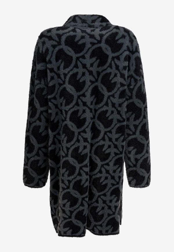 PINKO Monogram Buttoned Coat Gray 105415A2WYIZ9_26762036-d3e6-4b72-91aa-d93241e28508