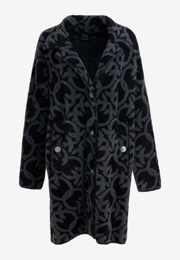 PINKO Monogram Buttoned Coat Gray 105415A2WYIZ9_26762036-d3e6-4b72-91aa-d93241e28508