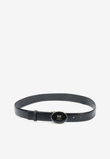 PINKO Buckled Leather Belt Black 105478A2QLZ99L_b738f008-b1e6-4de4-a392-5a220bcf6c44