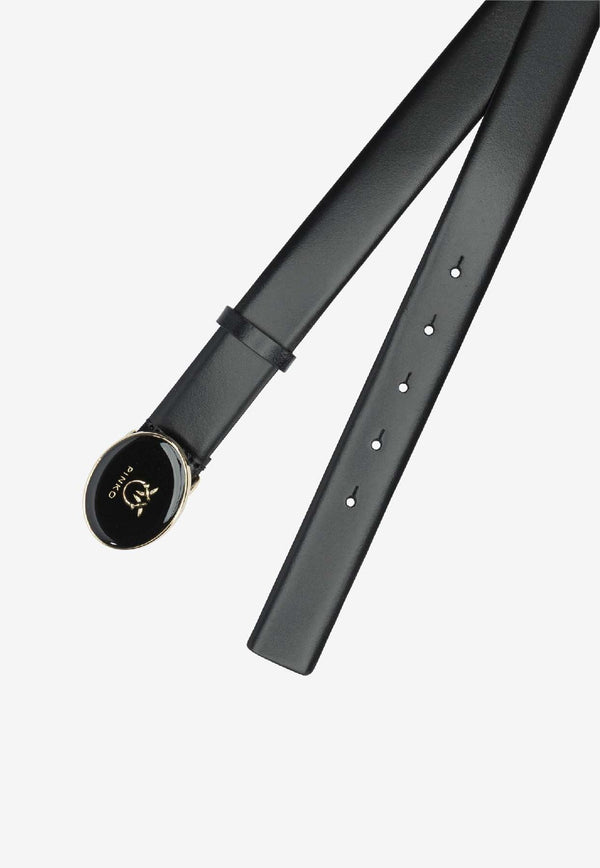 PINKO Buckled Leather Belt Black 105478A2QLZ99L_b738f008-b1e6-4de4-a392-5a220bcf6c44