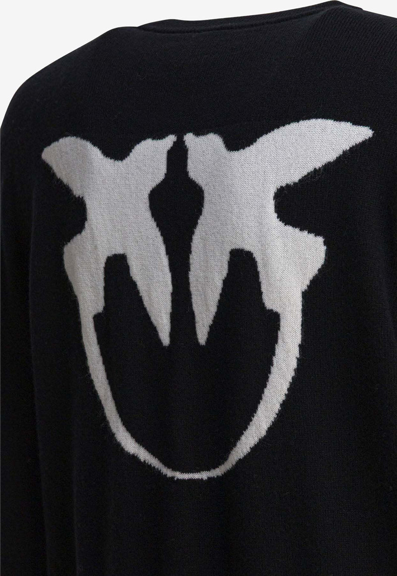 PINKO Love Birds Intarsia Knit Sweater Black 105561A2SIZZ2_82856