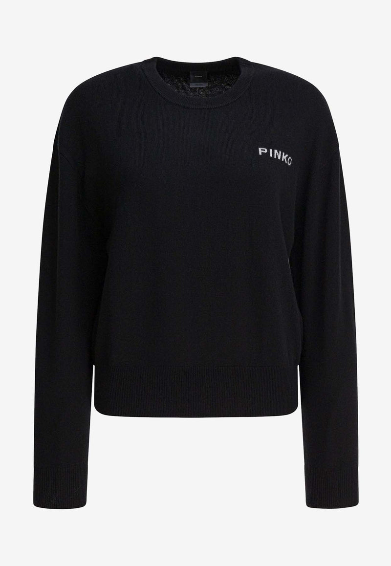 PINKO Love Birds Intarsia Knit Sweater Black 105561A2SIZZ2_82856