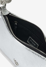 PINKO Mini Half Moon Laminated Leather Shoulder Bag Silver 105915A2WDZZFN_62bb26c2-10b9-4893-b6f2-5fd9ce4addeb