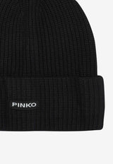 Pinko Logo-Label Ribbed Beanie 105993A2Z4Z99_ddedb482-4eac-403b-b0df-dcebaae7eeec