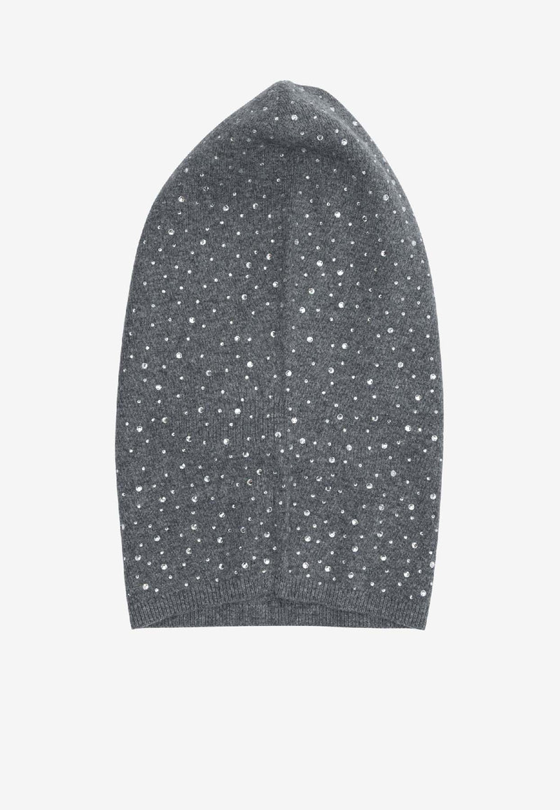 PINKO Embellished Balaclava with Strap Gray 106005A2YYI12_aa3e4531-18b5-45df-810d-6aa496bca075