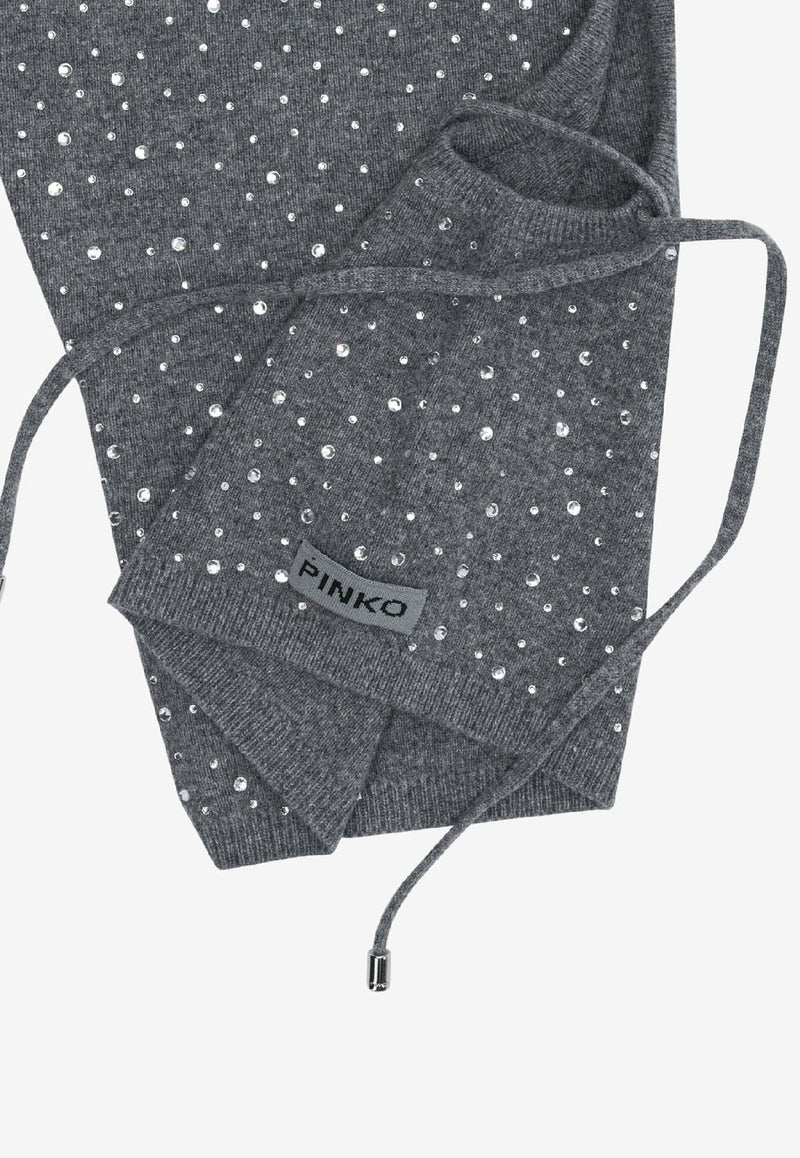 PINKO Embellished Balaclava with Strap Gray 106005A2YYI12_aa3e4531-18b5-45df-810d-6aa496bca075