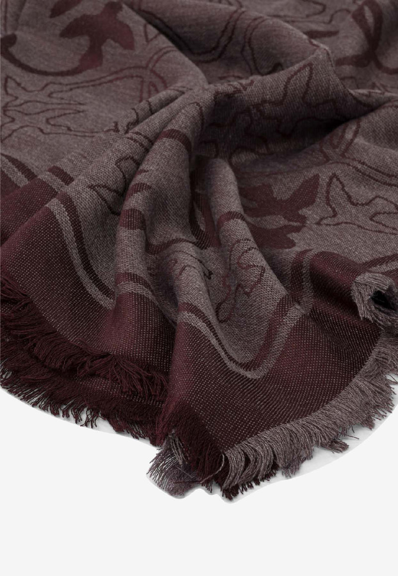 PINKO Logo Fringed Scarf Bordeaux 106017A2ZHR57_ef369f59-ee4b-4e5d-bb62-395a1c498b93