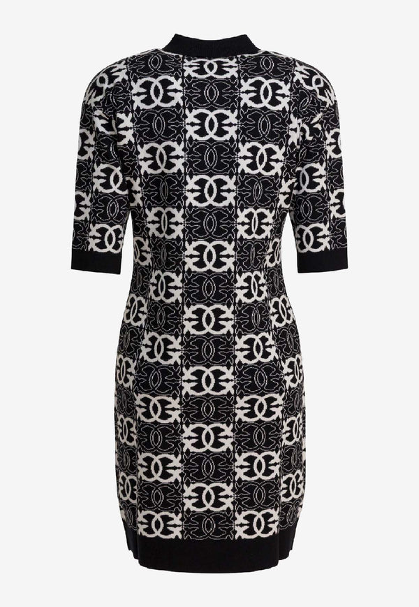 PINKO Love Birds Jacquard Mini Dress Black 106039A2YDZZ2_17e2e1a4-db60-4988-b342-8236c4fe1f86