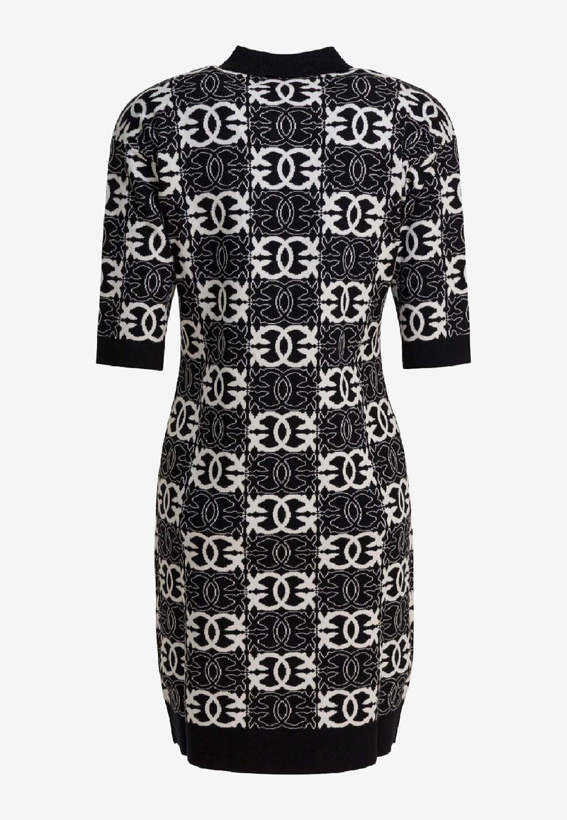 PINKO Love Birds Jacquard Mini Dress Black 106039A2YDZZ2_17e2e1a4-db60-4988-b342-8236c4fe1f86