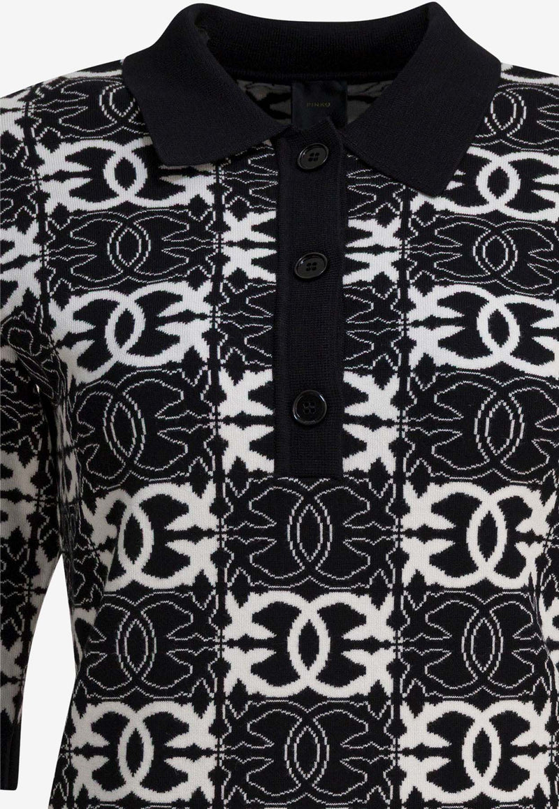 PINKO Love Birds Jacquard Mini Dress Black 106039A2YDZZ2_17e2e1a4-db60-4988-b342-8236c4fe1f86