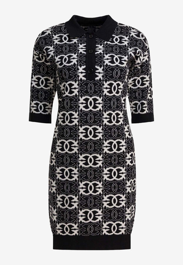 PINKO Love Birds Jacquard Mini Dress Black 106039A2YDZZ2_17e2e1a4-db60-4988-b342-8236c4fe1f86