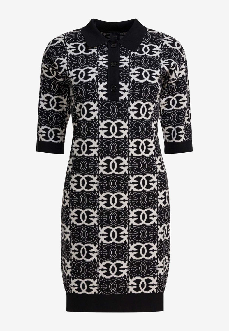 PINKO Love Birds Jacquard Mini Dress Black 106039A2YDZZ2_17e2e1a4-db60-4988-b342-8236c4fe1f86