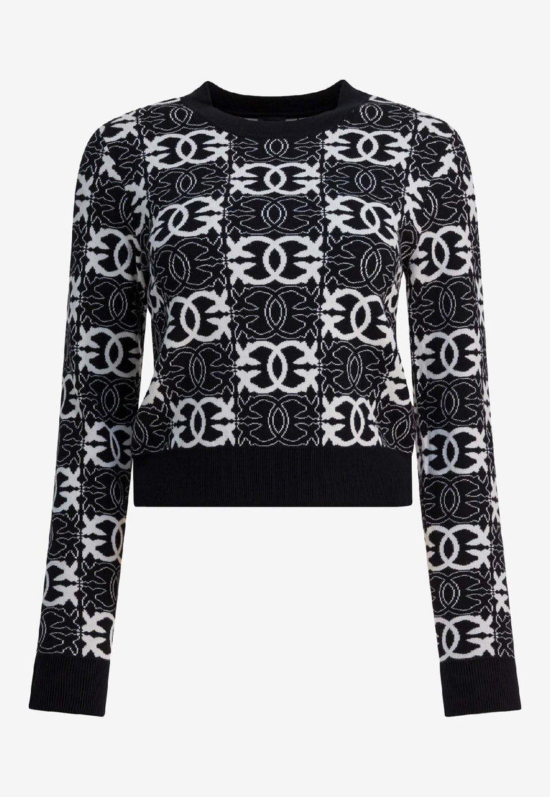 PINKO Love Birds Jacquard Sweater Black 106041A2YDZZ2_627589a6-f5cd-44d0-b3ed-f33e94ae7f6b