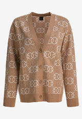 PINKO Jacquard Love Birds Cardigan Beige 106042A2YDC4Z_8f116fac-e1bc-41b8-aad8-f7b841b5269b