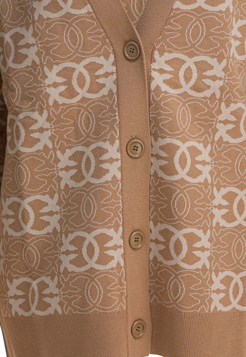 PINKO Jacquard Love Birds Cardigan Beige 106042A2YDC4Z_8f116fac-e1bc-41b8-aad8-f7b841b5269b