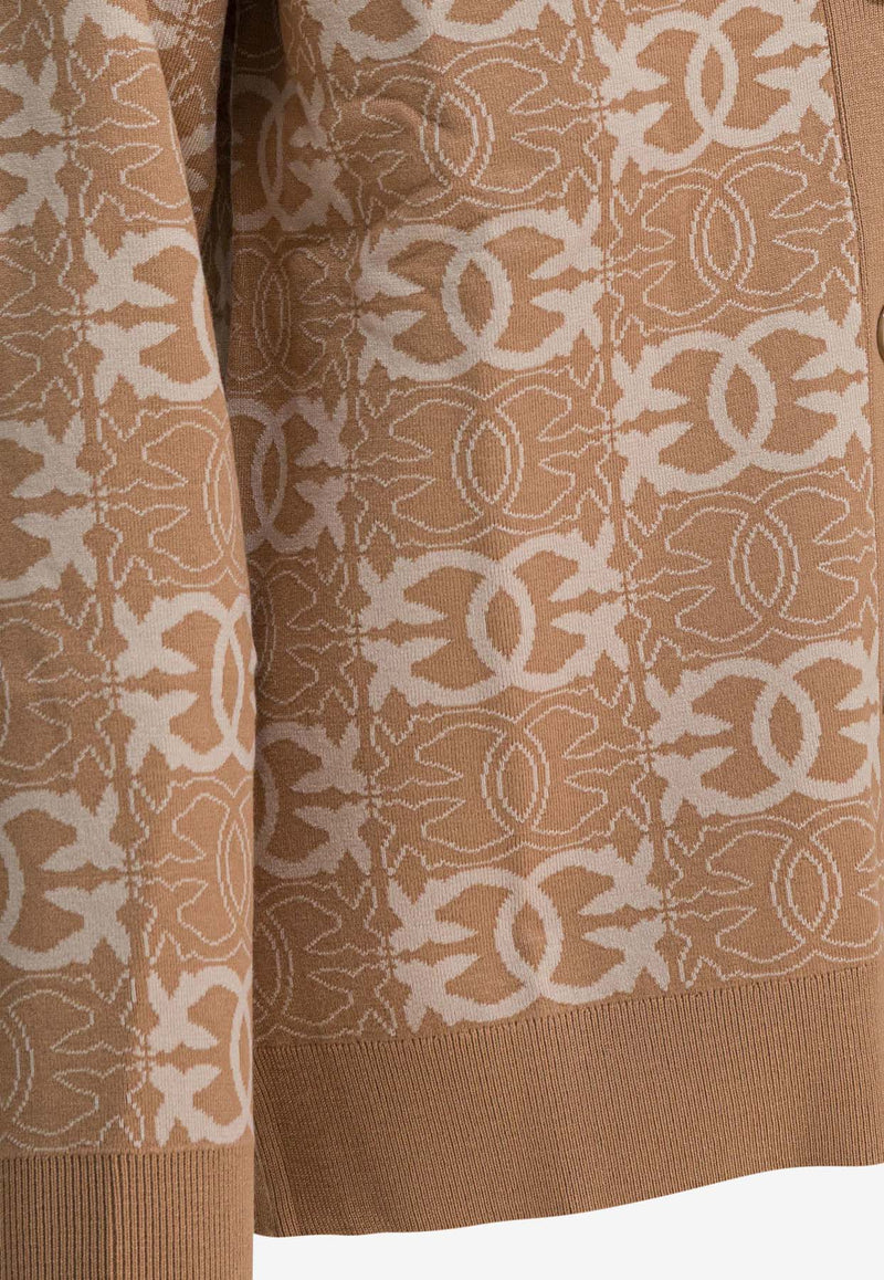 PINKO Jacquard Love Birds Cardigan Beige 106042A2YDC4Z_8f116fac-e1bc-41b8-aad8-f7b841b5269b
