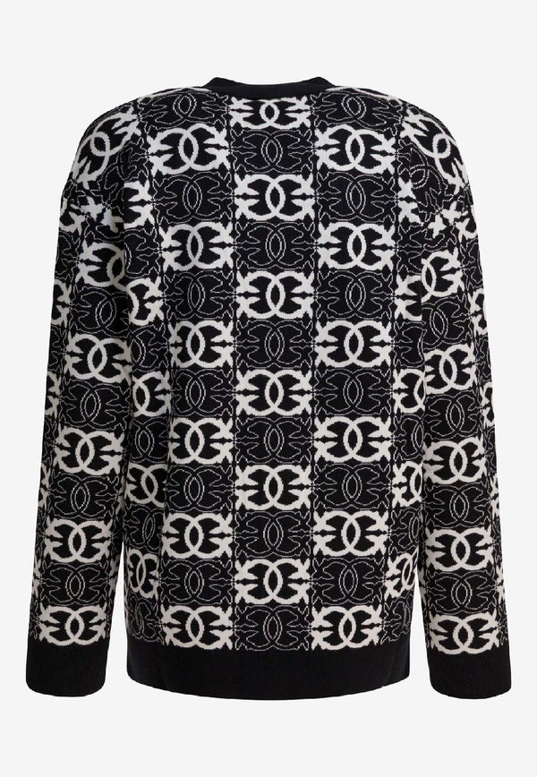 PINKO Jacquard Love Birds Cardigan Black 106042A2YDZZ2_6700be04-be4d-4ff1-b69d-fb7ea15ed0d1