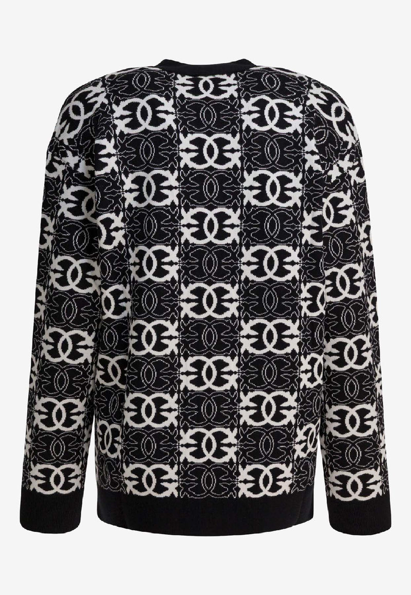 PINKO Jacquard Love Birds Cardigan Black 106042A2YDZZ2_6700be04-be4d-4ff1-b69d-fb7ea15ed0d1
