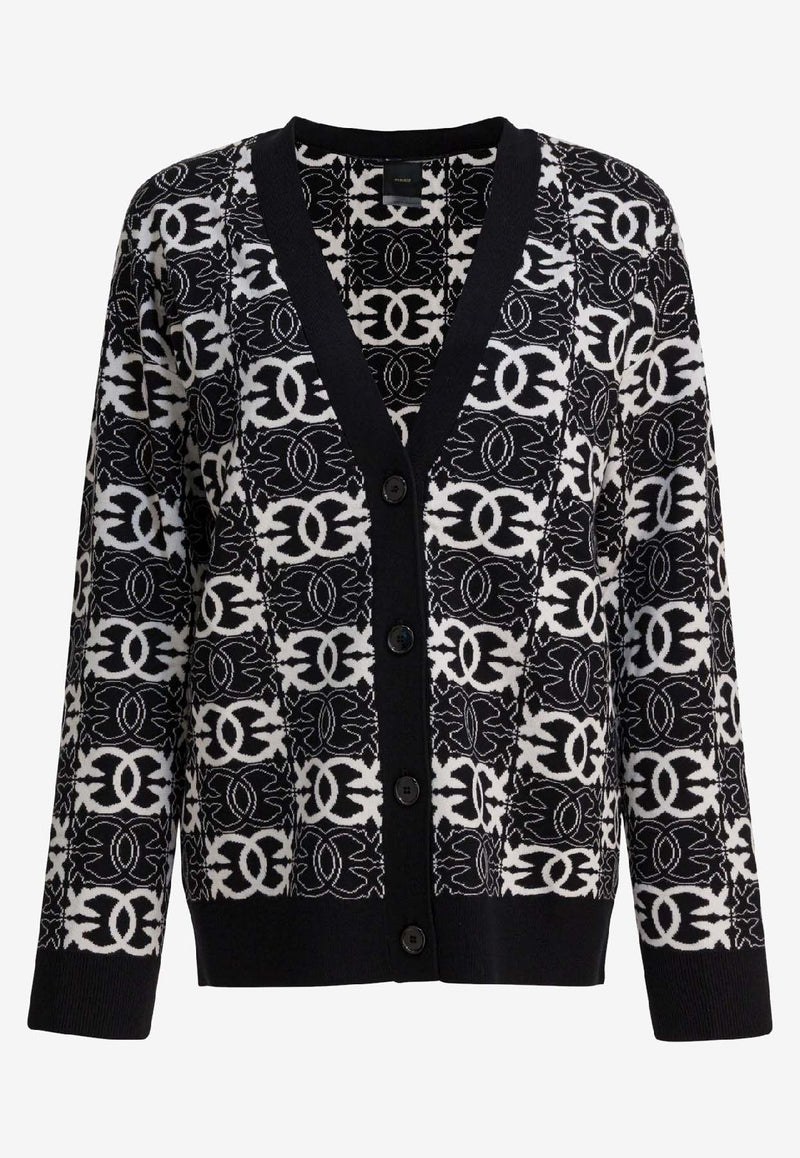 PINKO Jacquard Love Birds Cardigan Black 106042A2YDZZ2_6700be04-be4d-4ff1-b69d-fb7ea15ed0d1