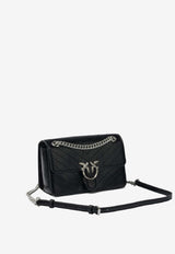 PINKO Mini Love One Chevron Leather Shoulder Bag Black 106173A2JCZ99E_8d962ec9-da12-4e94-88e3-e54d593bf49b