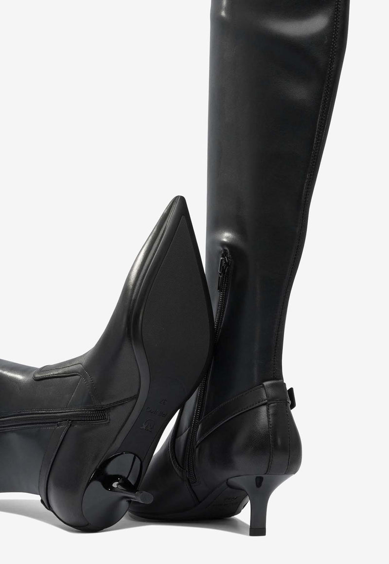 PINKO Gloria 50 Leather Knee-High Boots Black SD0369E028Z99_3c2cedf8-b678-4b3e-9130-8b1cd1a47fcb