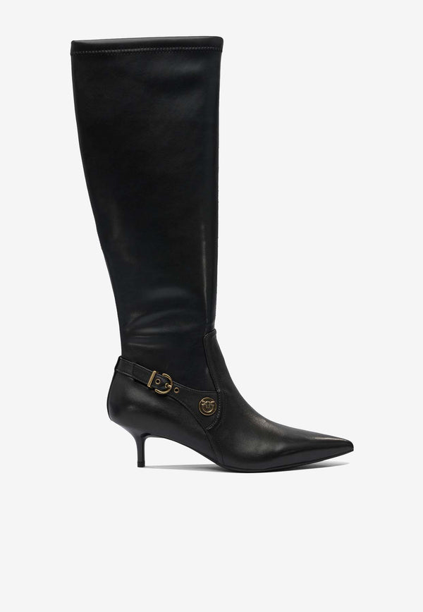 PINKO Gloria 50 Leather Knee-High Boots Black SD0369E028Z99_3c2cedf8-b678-4b3e-9130-8b1cd1a47fcb