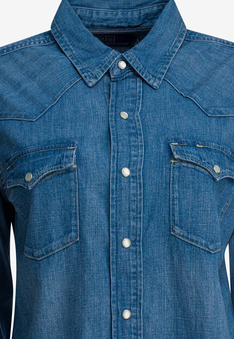 Polo Ralph Lauren Western Denim Shirt Blue 211969402001CANARIA WASH_98ec94a5-49c3-4e22-9992-2a924995be30