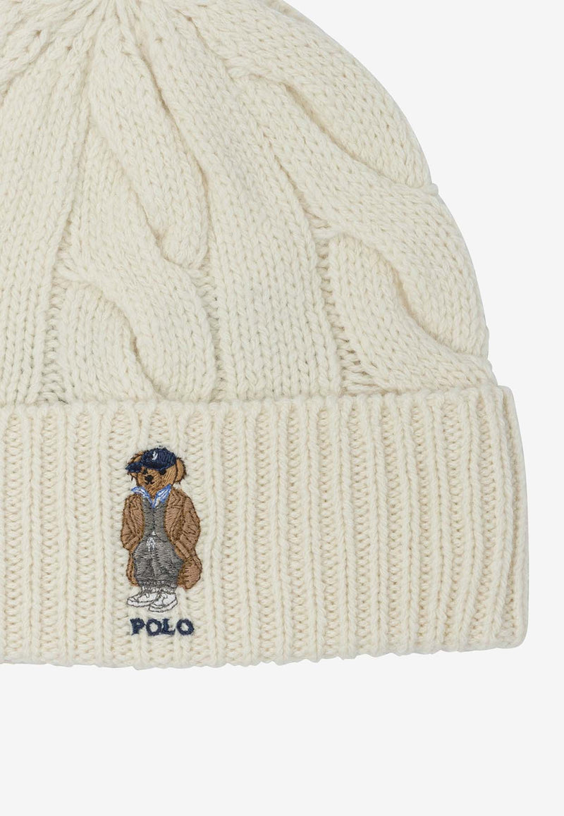 Polo Ralph Lauren Cable Knit Polo Bear Beanie White 455981433001CREAM_aef06871-7d21-4a8c-a6d7-8063e308f0d6