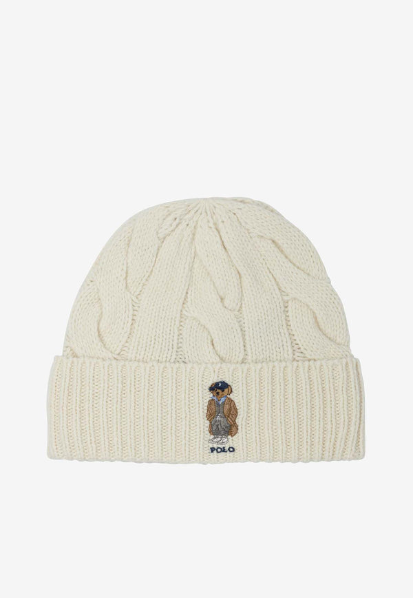 Polo Ralph Lauren Cable Knit Polo Bear Beanie White 455981433001CREAM_aef06871-7d21-4a8c-a6d7-8063e308f0d6