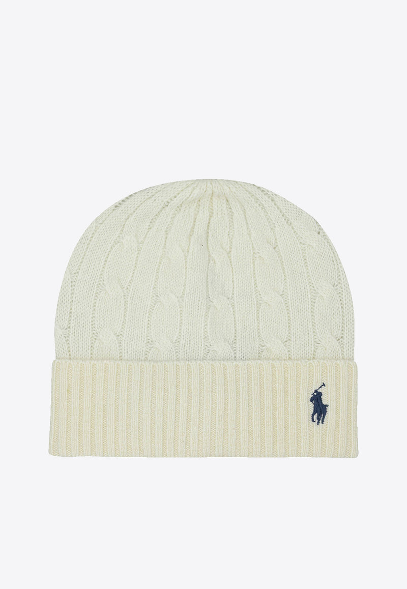 Polo Ralph Lauren Cable Knit Logo Beanie White 455981442003CREAM_81978d81-7d9a-4d07-953e-ae1ea09de855