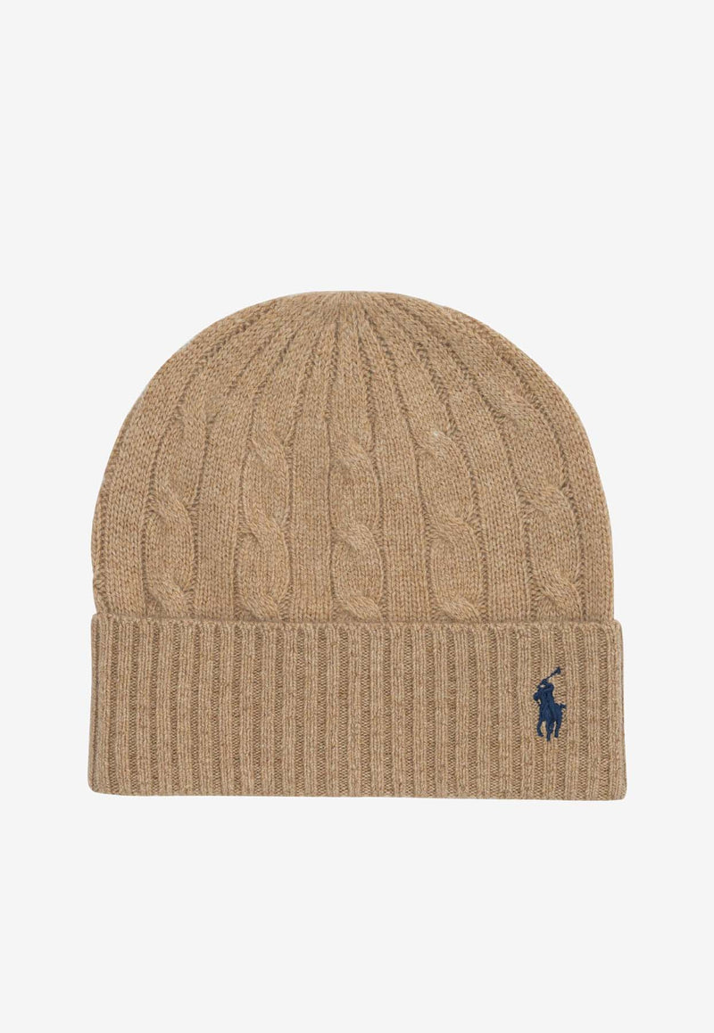 Polo Ralph Lauren Cable Knit Pony Wool Beanie Beige 455981442004CAMEL_b1d50b33-5e78-4f84-8bde-92362b442bdb