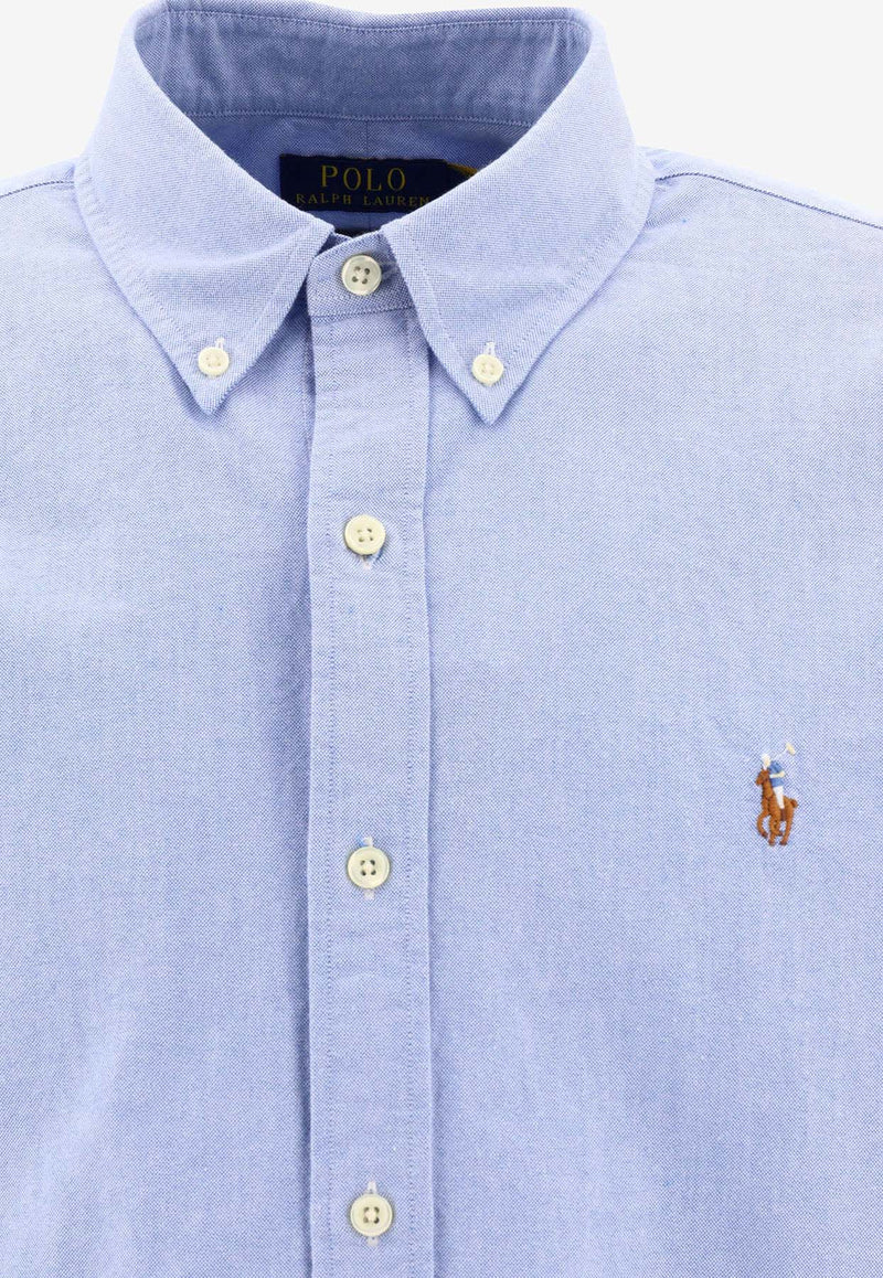 Polo Ralph Lauren Logo Embroidered Buttoned Shirt Light Blue 710792041002BLUE_82966