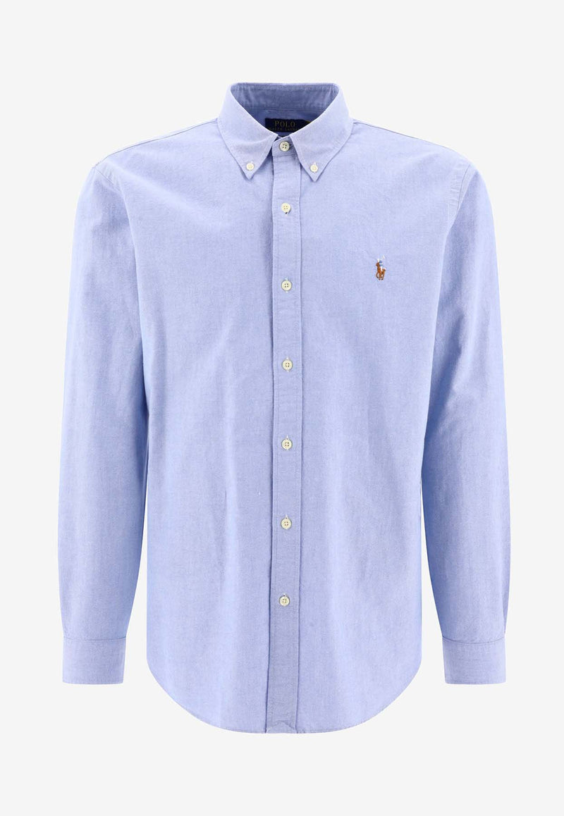 Polo Ralph Lauren Logo Embroidered Buttoned Shirt Light Blue 710792041002BLUE_82966