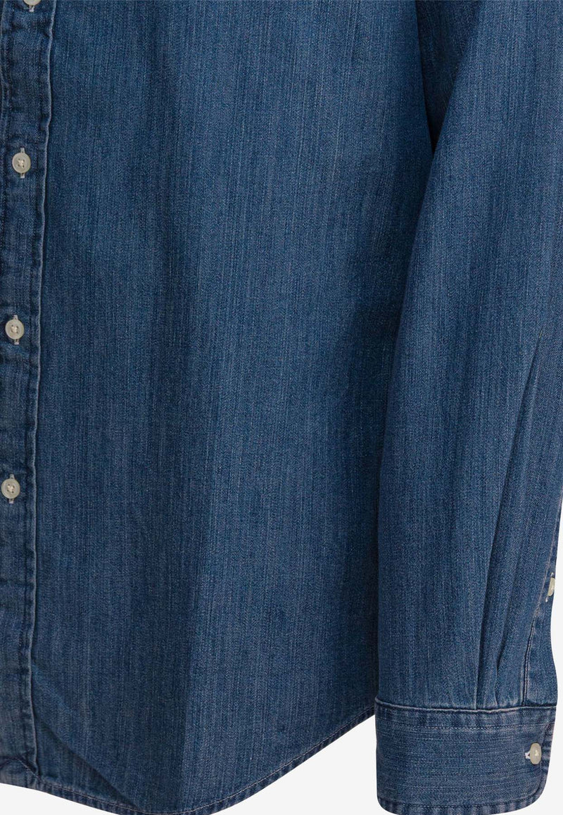 Polo Ralph Lauren Logo Embroidered Denim Shirt Blue 7107920430001DENIM_d074d1b8-d48e-42ef-93bb-b109ca30eea7