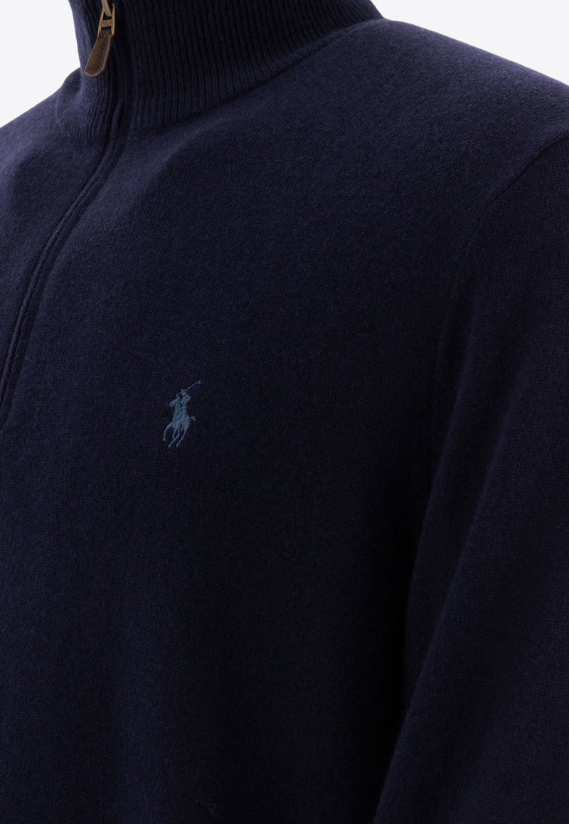 Polo Ralph Lauren Logo Embroidered Half-Zip Sweater Blue 710876756001HUNTER NAVY_5f56ac72-a180-4235-8064-e94be1174351