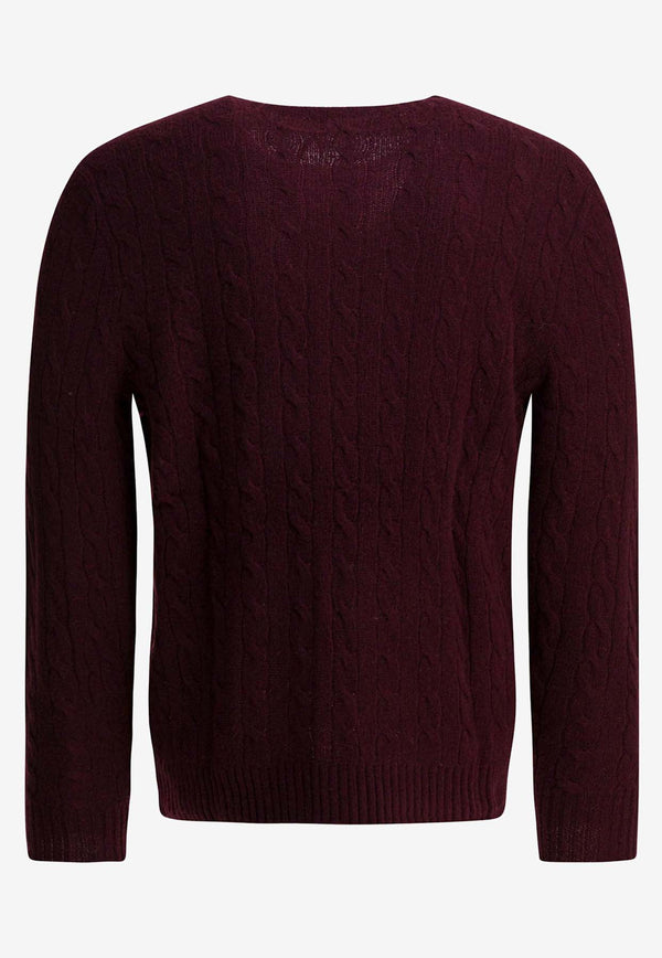 Polo Ralph Lauren Cable Knit Cashmere Sweater Bordeaux 710876762011AGED WINE HEATHER_86ab4354-5d37-449e-8abf-f4756516a74e