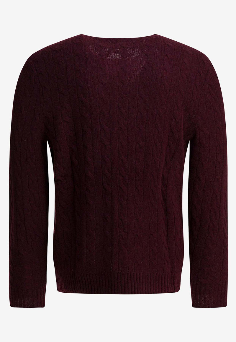 Polo Ralph Lauren Cable Knit Cashmere Sweater Bordeaux 710876762011AGED WINE HEATHER_86ab4354-5d37-449e-8abf-f4756516a74e