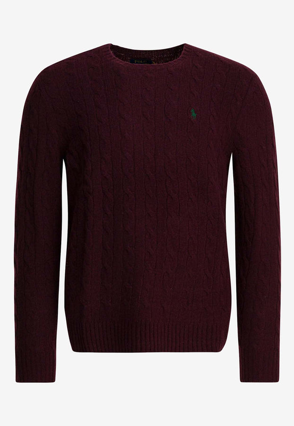 Polo Ralph Lauren Cable Knit Cashmere Sweater Bordeaux 710876762011AGED WINE HEATHER_86ab4354-5d37-449e-8abf-f4756516a74e