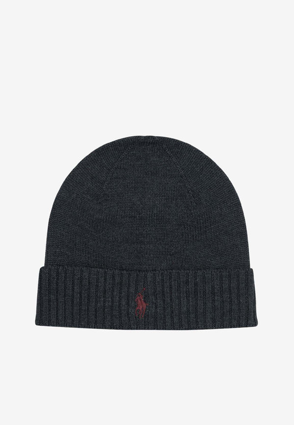 Polo Ralph Lauren Ribbed Wool Beanie Gray 710886137004DARK GRANITE HTHR_70361eb6-78ad-49a4-b887-2bc3134bfcc0