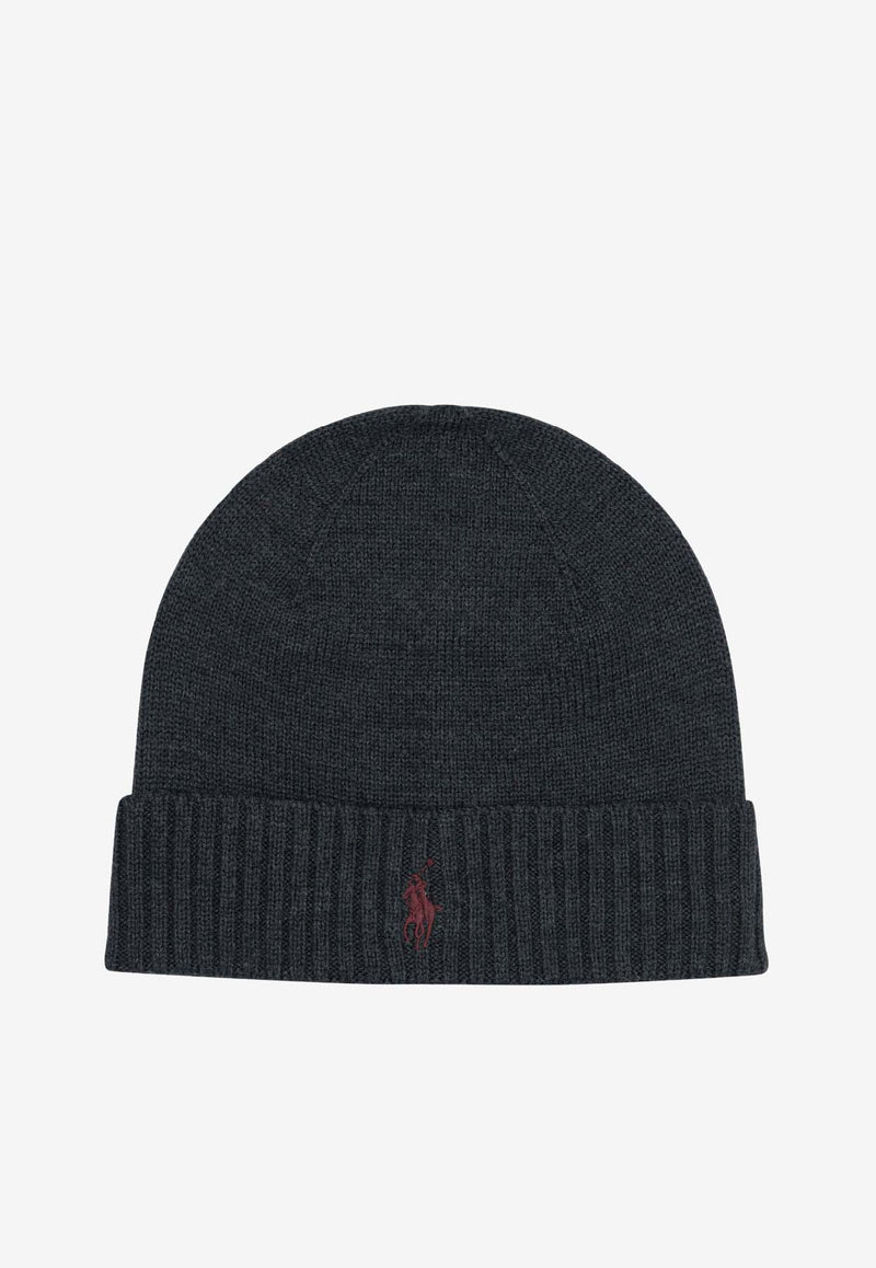 Polo Ralph Lauren Ribbed Wool Beanie Gray 710886137004DARK GRANITE HTHR_70361eb6-78ad-49a4-b887-2bc3134bfcc0