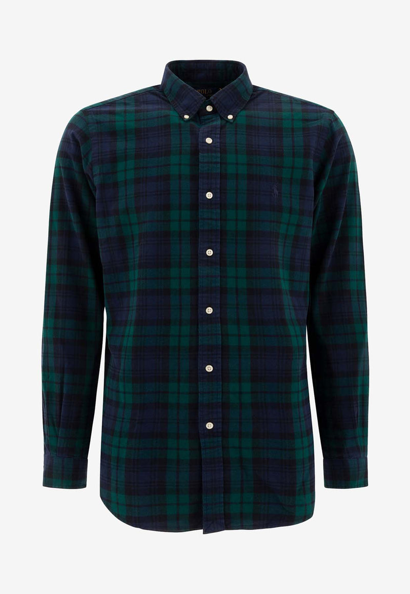 Polo Ralph Lauren Plaid Check Long-Sleeved Shirt Multicolor 7109538910015753 NAVY/GREEN MULTI_82994